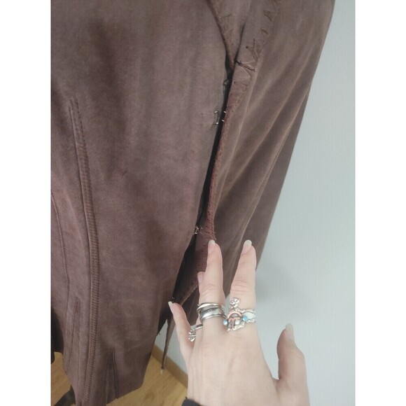 Newport News Suede Leather Jacket Zip Front Western CowGirl Women's 18 Brown 90s - Picture 5 of 16
